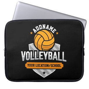 Volleybal ADD TEKST School Varsity Team Speler Laptop Sleeve