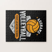 Volleybal ADD TEKST School Varsity Team Speler Legpuzzel (Horizontaal)