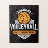 Volleybal ADD TEKST School Varsity Team Speler Legpuzzel (Verticaal)
