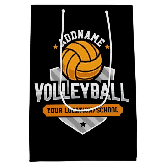 Volleybal ADD TEKST School Varsity Team Speler Medium Cadeauzakje (Achterkant)