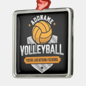 Volleybal ADD TEKST School Varsity Team Speler Metalen Ornament (Links)