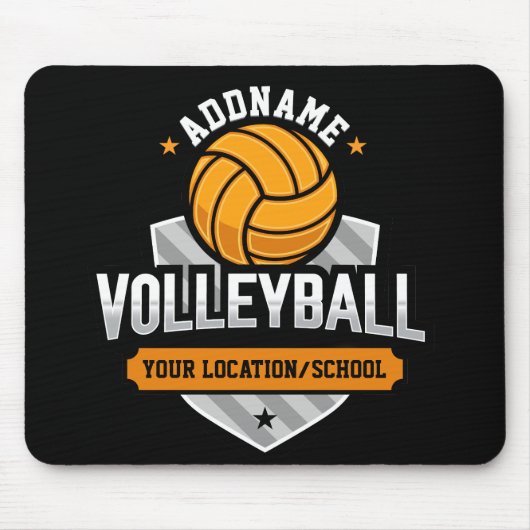 Volleybal ADD TEKST School Varsity Team Speler Muismat (Voorkant)