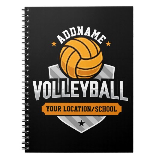 Volleybal ADD TEKST School Varsity Team Speler Notitieboek (Voorkant)