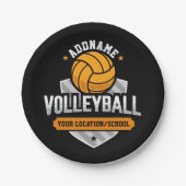 Volleybal ADD TEKST School Varsity Team Speler Papieren Bordje (Voorkant)