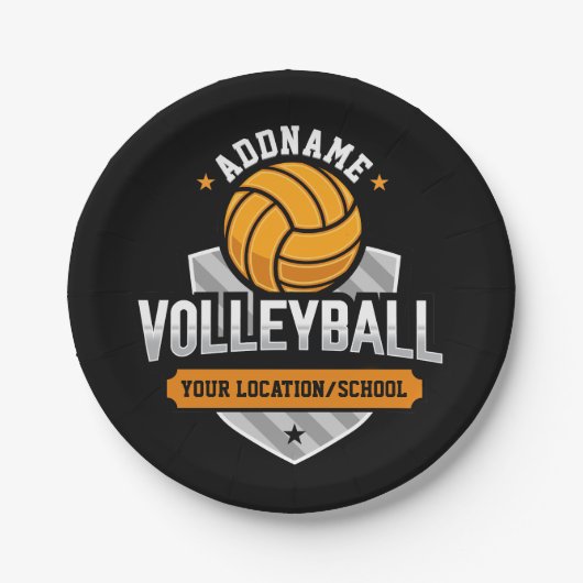 Volleybal ADD TEKST School Varsity Team Speler Papieren Bordje (Voorkant)
