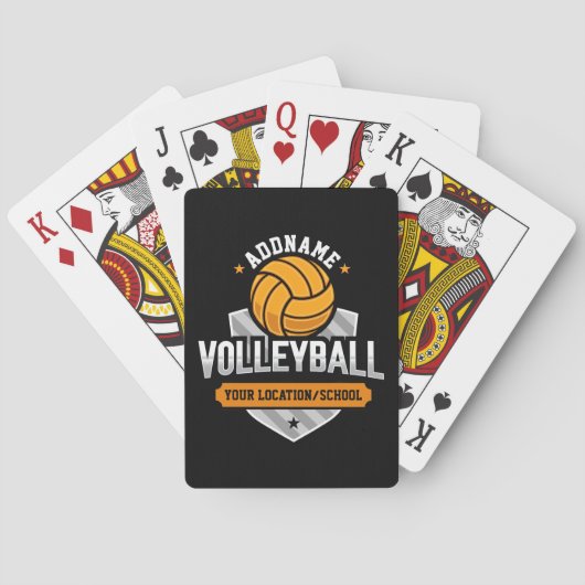 Volleybal ADD TEKST School Varsity Team Speler Pokerkaarten (Achterkant)