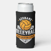 Volleybal ADD TEKST School Varsity Team Speler Seltzer Blikjeskoeler (Seltzer Voorkant)