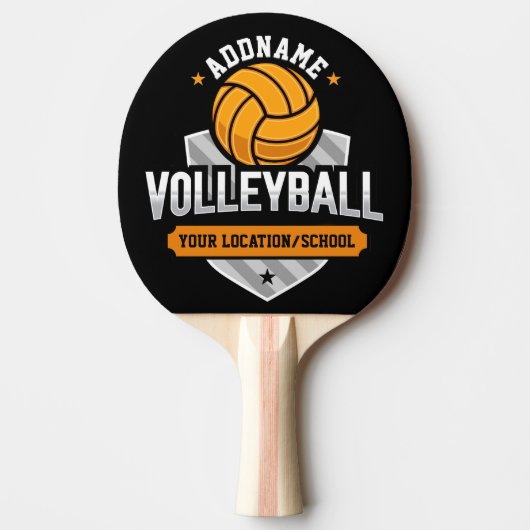 Volleybal ADD TEKST School Varsity Team Speler Tafeltennisbatje (Voorkant)