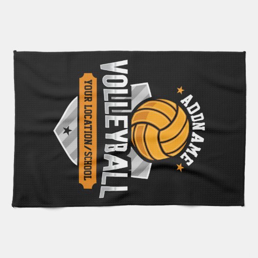 Volleybal ADD TEKST School Varsity Team Speler Theedoek (Horizontaal)