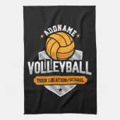 Volleybal ADD TEKST School Varsity Team Speler Theedoek (Verticaal)