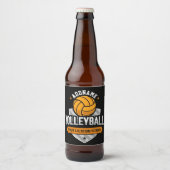 Volleybal ADD TEXT School Varsity Team Speler Bier Etiket (Voorkant)