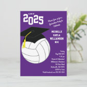 Volleybal Afstudeersport Paars Kaart (Staand voorkant)