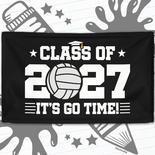 Volleybal Afstudeertijd Seniorklas 2027 Spandoek