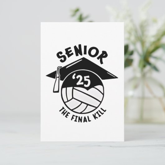 Volleybal Afstuderen 2025 Bedankkaart (Staand voorkant)