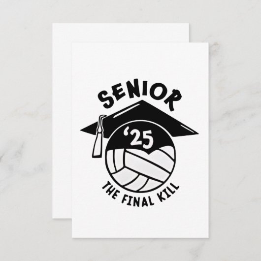 Volleybal Afstuderen 2025 Bedankkaart (Voorkant / Achterkant)