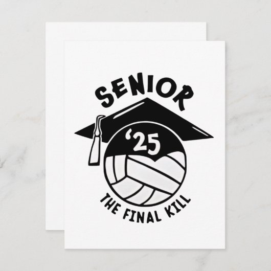 Volleybal Afstuderen 2025 Bedankkaart (Voorkant / Achterkant)