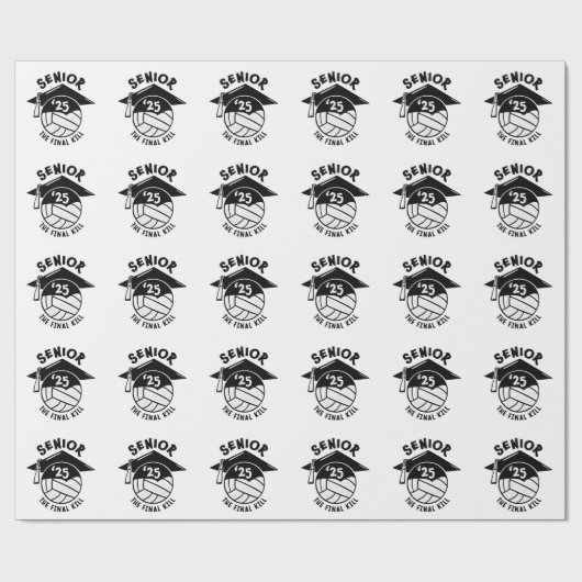 Volleybal Afstuderen 2025 Cadeaupapier (Vlak)