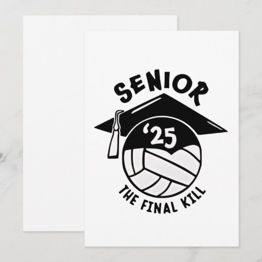 Volleybal Afstuderen 2025 Feestdagenkaart (Voorkant / Achterkant)