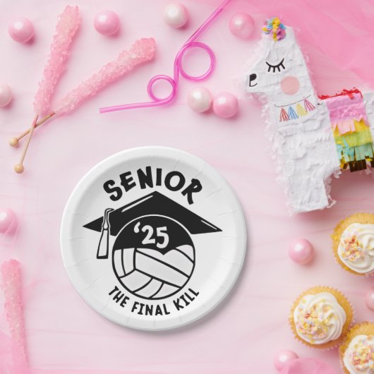 Volleybal Afstuderen 2025 Papieren Bordje (Feest)