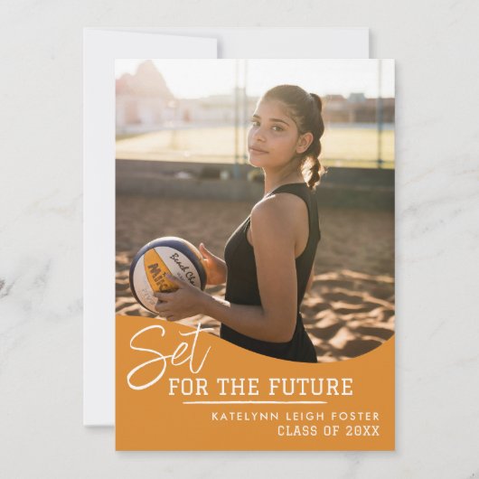 Volleybal Afstuderen Aankondiging Uitnodiging (Voorkant)