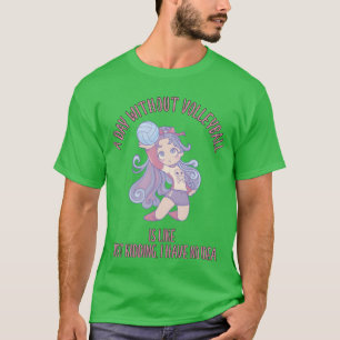 Volleybal anime meisjes sport vintage meisje t-shirt