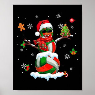 Volleybal apparatuur als sneeuwman zonnebril Xmas  Poster