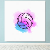 Volleybal aquarel canvas afdruk (Insitu (Houten vloer))