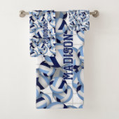 Volleybal Atleet Naam Navy Light Blue Bad Handdoek (Insitu)