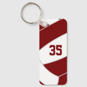 volleybal atleet team geschenken onder 10 maroon sleutelhanger (Voorkant)