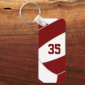 volleybal atleet team geschenken onder 10 maroon sleutelhanger (Voorkant)