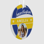 Volleybal Bal Aangepaste Naam Prettig Kerstfeest F Ornament (voorkant)