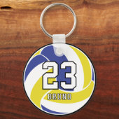 Volleybal Bal Aangepaste Naam & Shirts Nummer Sleutelhanger (Voorkant)