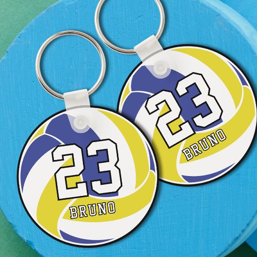 Volleybal Bal Aangepaste Naam & Shirts Nummer Sleutelhanger