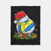 Volleybal bal Kerstman Hoed Kerstverlichting Grapp Fleece Deken (Voorkant)