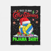 Volleybal bal Kerstman Hoed Kerstverlichting Grapp Fleece Deken (Voorkant)