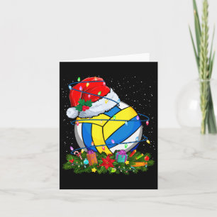 Volleybal bal Kerstman Hoed Kerstverlichting Grapp Kaart