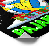 Volleybal bal Kerstman Hoed Kerstverlichting Grapp Poster (Hoek)