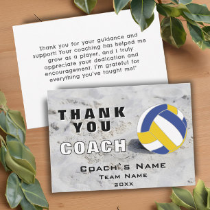 Volleybal Bal Zand Dank je Coach Kaart