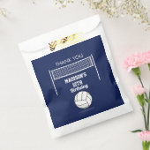 Volleybal Ball & Net Navy Blauw Verjaardag Naam Le Bedankzakje (Gezegeld)