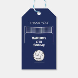 Volleybal Ball & Net Navy Blauw Verjaardag Naam Le Cadeaulabel