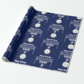 Volleybal Ball & Net Navy Blauw Verjaardag Naam Le Cadeaupapier (Uitgerold)
