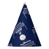 Volleybal Ball & Net Navy Blauw Verjaardag Naam Le Feesthoedjes (Links)