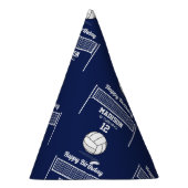 Volleybal Ball & Net Navy Blauw Verjaardag Naam Le Feesthoedjes (Rechts)