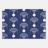 Volleybal Ball & Net Navy Blauw Verjaardag Naam Le Inpakpapier Vel (Voorkant 3)