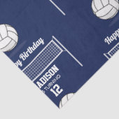 Volleybal Ball & Net Navy Blauw Verjaardag Naam Le Tissuepapier (Detail)