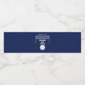 Volleybal Ball & Net Navy Blauw Verjaardag Naam Le Waterfles Etiket (Enkel label)