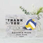 Volleybal Ball Sand Bedankt Coach Kaart (Staand voorkant)