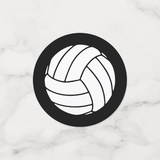 Volleybal ballen op zwart confetti (Kleine voorkant)