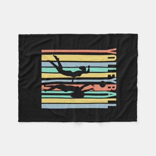 Volleybal Beachvolleyball Retro Fleece Deken (Voorkant (Horizontaal))