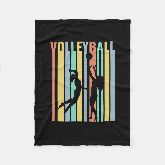 Volleybal Beachvolleyball Retro Fleece Deken (Voorkant)